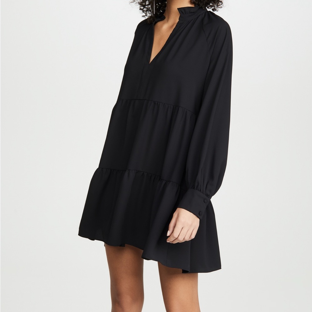 Amanda Uprichard Saffron Long Sleeve Dress, Black, Size Small, Like New